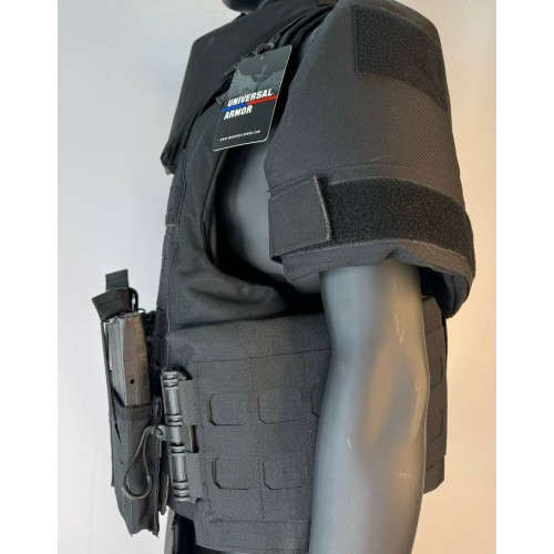 Бронежилет разгрузочный UNIVERSAL ARMOR в Воронеже (СВМПЭ + бронеплиты Бр5 класса) черный