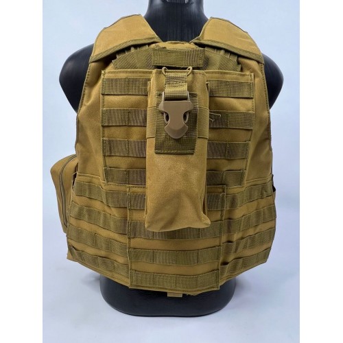 Тактический разгрузочный жилет «5 / пять карманов» с подсумками Tactical Molle Plate Carrier для съемных бронепластин в Воронеже