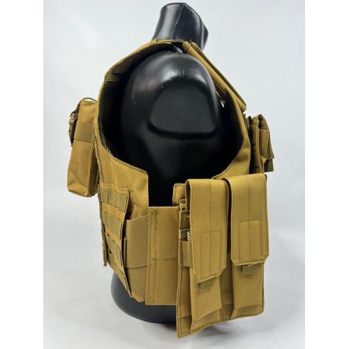 Тактический разгрузочный жилет «5 / пять карманов» с подсумками Tactical Molle Plate Carrier для съемных бронепластин в Воронеже